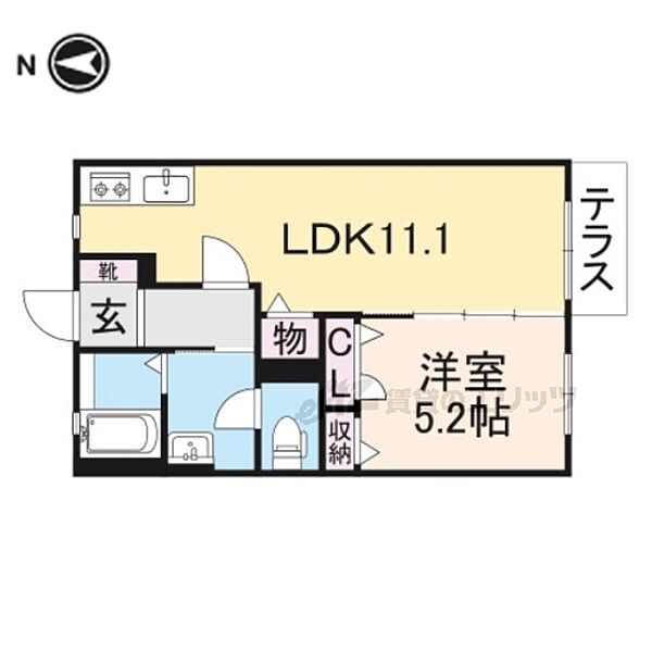 奈良県橿原市栄和町(賃貸アパート1LDK・1階・40.54㎡)の写真 その2