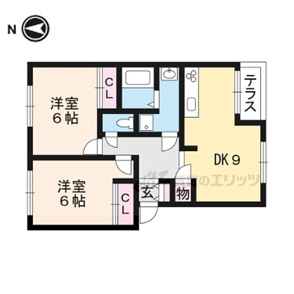 グランチェスタ 105｜大阪府枚方市招提南町３丁目(賃貸アパート2DK・1階・51.15㎡)の写真 その2