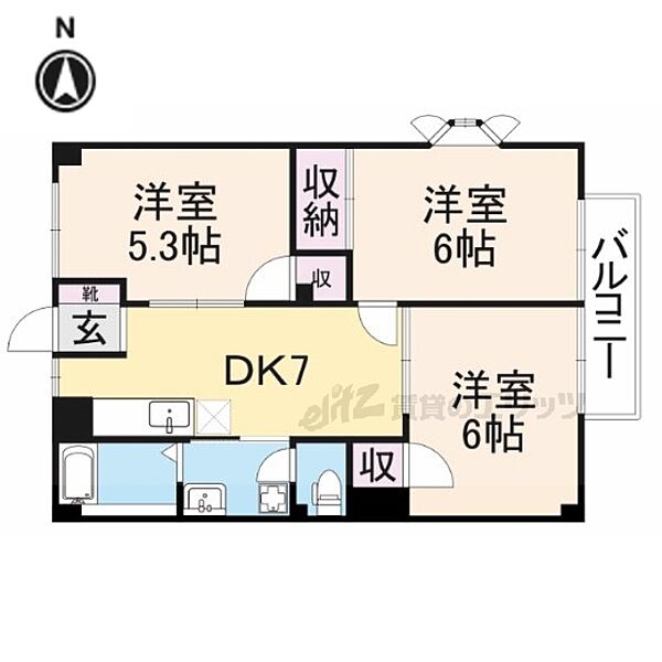 奈良県桜井市大字西之宮(賃貸アパート3DK・2階・52.17㎡)の写真 その2