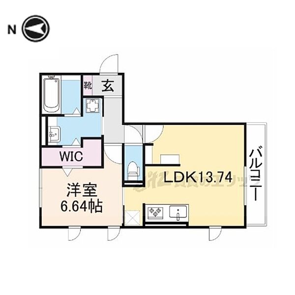 Ｃｕｏｒｅ都跡 203｜奈良県奈良市四条大路５丁目(賃貸アパート1LDK・2階・50.41㎡)の写真 その2