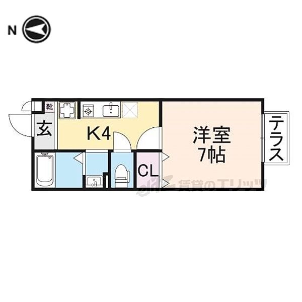 奈良県生駒市東生駒月見町(賃貸アパート1K・1階・26.27㎡)の写真 その2