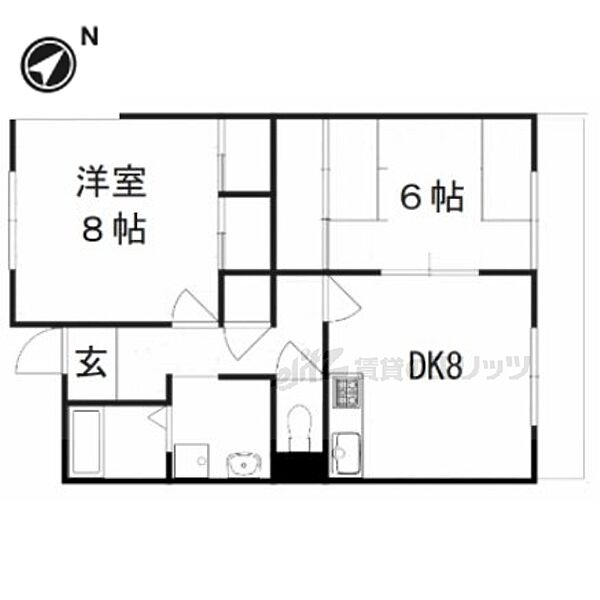 奈良県橿原市久米町(賃貸マンション2LDK・5階・58.00㎡)の写真 その2