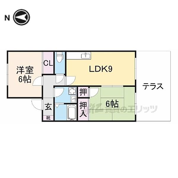 ジェニュインハウス・イースト 103｜大阪府枚方市大峰元町１丁目(賃貸マンション2DK・1階・53.13㎡)の写真 その2