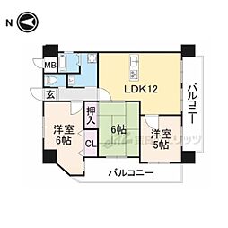 クレール郡山筒井 3LDKの間取図画像