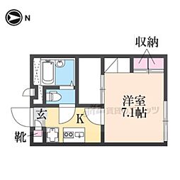 レオパレス伏見2 1Kの間取図画像