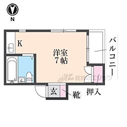 吉田ビル ワンルームの間取図画像