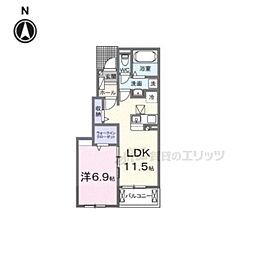 カーサ セレノ 1LDKの間取図画像