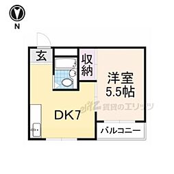 ヨネダマンション 1DKの間取図画像