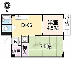 サンレイディアンスオクダ 2DKの間取図画像