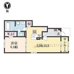 エレガンスハネカ 1LDKの間取図画像