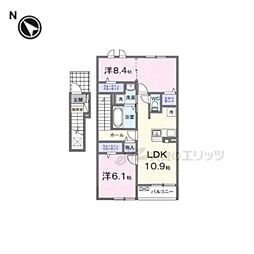 ハイツ大和 2LDKの間取図画像