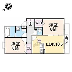 ディアコート 2LDKの間取図画像