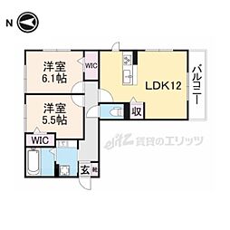 グランドレーヴェン 2LDKの間取図画像
