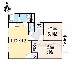 ラ・フォーレ二番街 2LDKの間取図画像