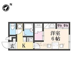 レオパレスKAZU 1Kの間取図画像