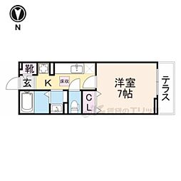 善紀ハイツ2号館 1Kの間取図画像