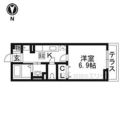カーム・ケー 1Kの間取図画像