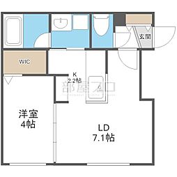 シティレジデンス福住 3階1LDKの間取り