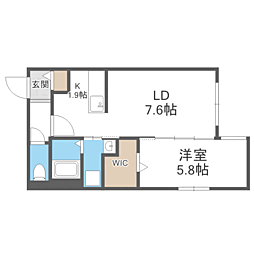 Kei 3階1LDKの間取り
