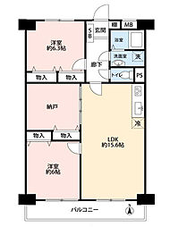 グリーンコーポ川口A棟 2SLDKの間取図画像