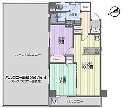 マンション東武練馬 2LDKの間取図画像