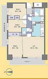 志木南パーク・ホームズ 3LDKの間取図画像