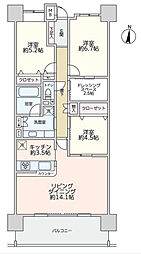 ビクトリアアネーロ大宮 3LDKの間取図画像