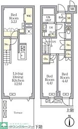 アジールコート都立大学 3LDKの間取図画像
