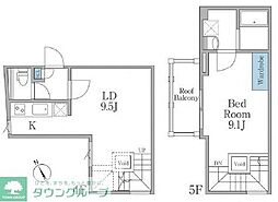 LAPiS恵比寿II 4階1LDKの間取り