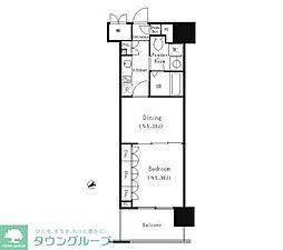 アーレア戸越公園 1DKの間取図画像