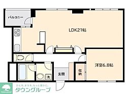 315白金台 1LDKの間取図画像