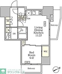 ザ・パークハビオ大森山王 1LDKの間取図画像