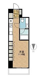 カスタリア麻布十番2 ワンルームの間取図画像