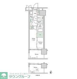 ブルックサイドレジデンス木場 2Kの間取図画像