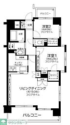 藤和シティホームズ島津山西 2LDKの間取図画像