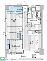 テラ蚕糸の森 3LDKの間取図画像