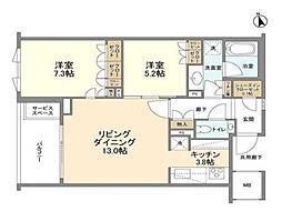 ザ・パークハウス広尾羽澤 2LDKの間取図画像
