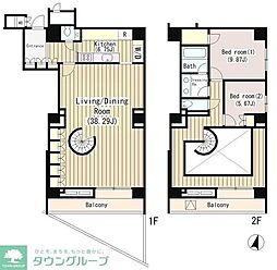南青山ガーデンコート 2LDKの間取図画像