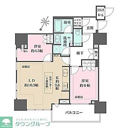 ザ・パークハウス高輪タワー 2LDKの間取図画像