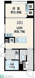 Fullea恵比寿 1LDKの間取図画像