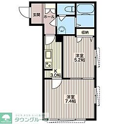 レジデンス江藤 2Kの間取図画像