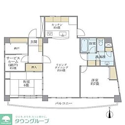ティアラ恵比寿 2SLDKの間取図画像