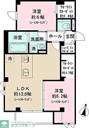 錦邸南麻布 2LDKの間取図画像