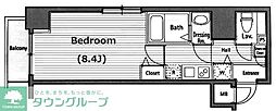 グランド・ガーラ西麻布 1Kの間取図画像