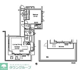 パークアクシス代官山 1LDKの間取図画像
