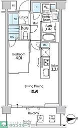 グリーンレジデンス赤坂 1LDKの間取図画像