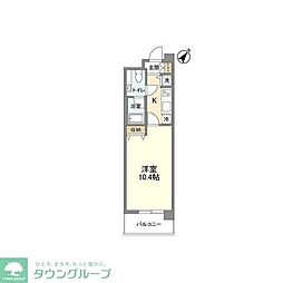 ヴィエント中目黒 1Kの間取図画像
