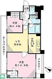 ジェイパーク中目黒 2LDKの間取図画像