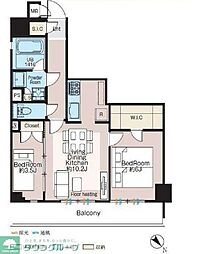 世田谷区三宿1丁目マンション 2LDKの間取図画像