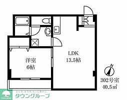 ボナール久が原 1LDKの間取図画像